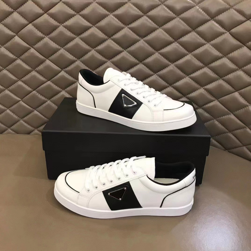 

Fashion Brand Men Dress Shoes FLY BLOCK Soft Bottom Running Sneakers Italy Classic Elastic Band Low Top White Black Leather Badge Designer Casual Trainers Box EU 38-45, #2