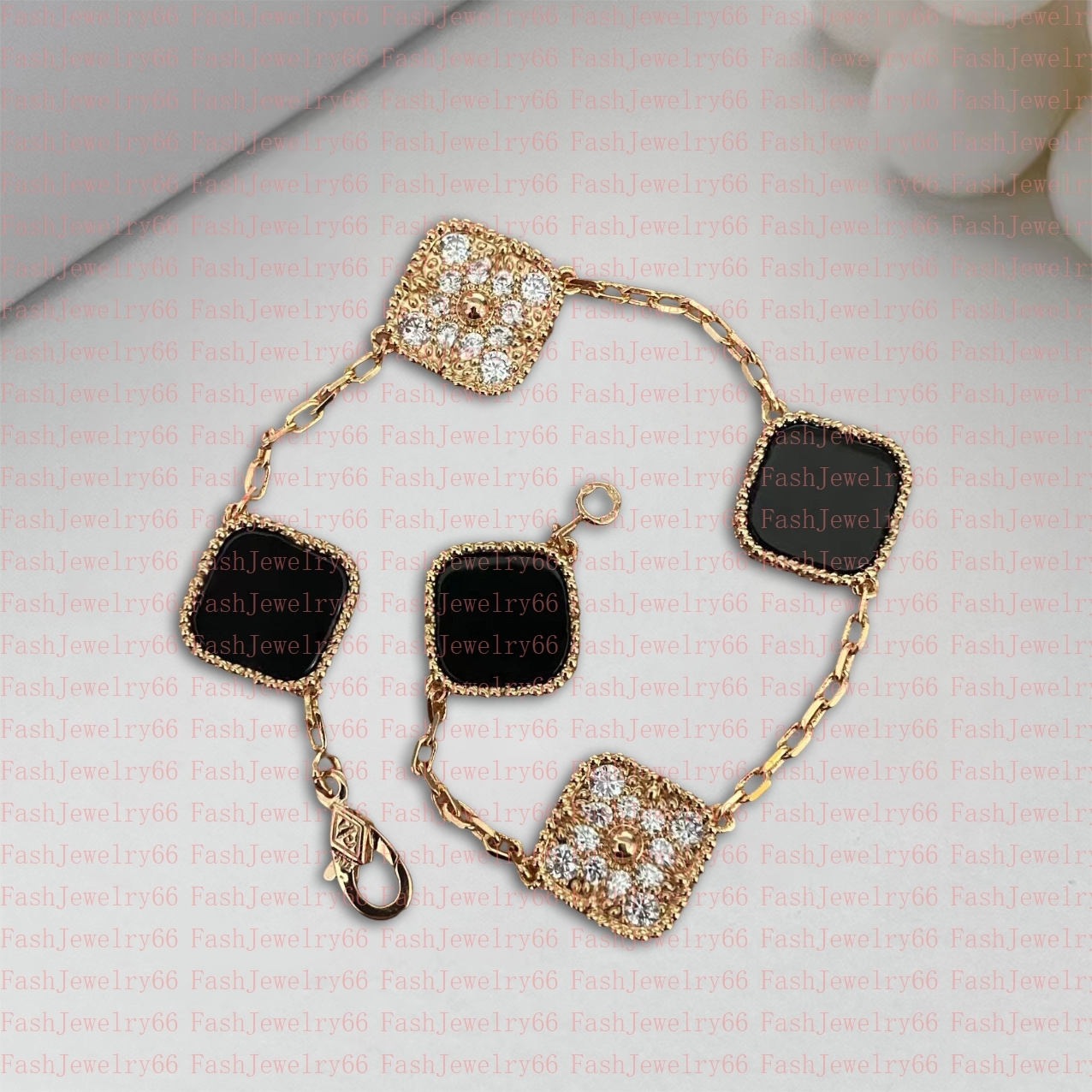 Designer Classic Lucky Clover Black Onyx Bracelet 18K White Gold Plated Ladies and Girls Valentine's Day Mother's Day Engagement Jewelry Fade Free
Designer Classic Lucky Clover Black Onyx Bracelet 18K White Gold Plated Ladies and Girls Valentine's Day Mother's Day Engagement Jewelry Fade Free