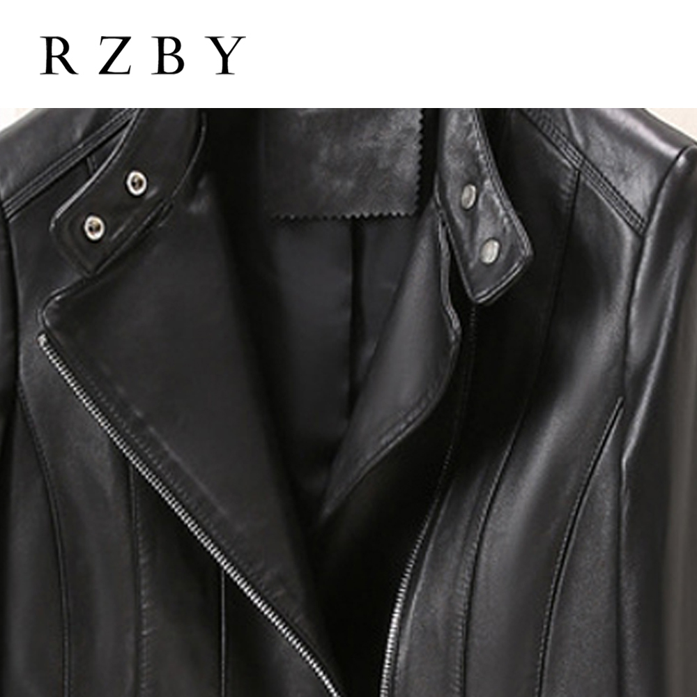 Women's Jackets Spring Women Genuine Leather Jacket Trench Coats Zipper Sheepskin Coat Elegant Biker Outerwear 230324