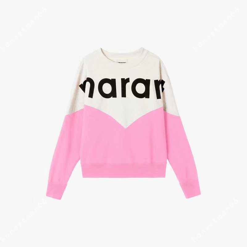 2023SSSS Isabel Marant Designer Cotton Fashion Classic Sweatshirt New is Round Neck Pullover Women Letter Flocking Imprimé Contrast Counter Coule