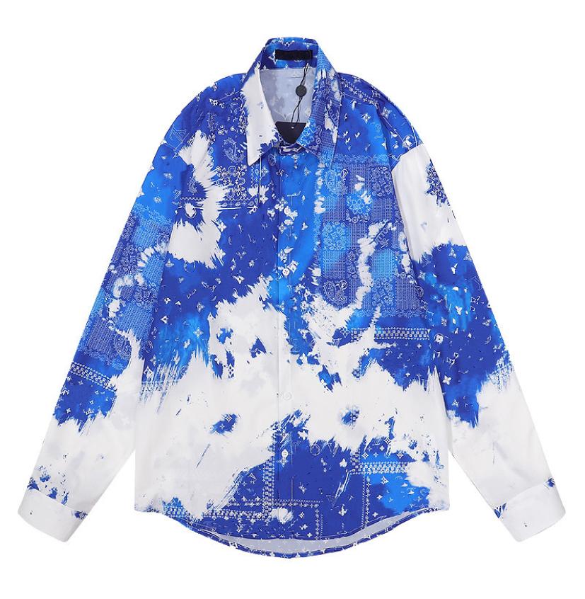 New Spring Autumn Long Sleeve DesignerS Bowling Shirts Men Fashion Floral Print Dress Shirt Man RegularFit Casual Shirt PLUS