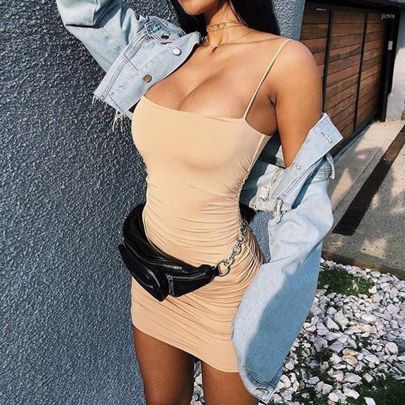 Casual Dresses Backless Sexy Bodycon Summer Dress 2023 Strapless Spaghetti Strap Bandage Mini Party Basic Beach Short