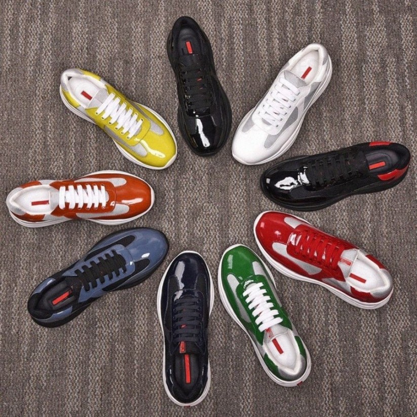 Designer America's Cup low Sneakers Casual Shoes Flat leather Trainers running shoes Patent Black Mesh Lace-Up Men Womens Outdoor prad Sneaker Runner size 39-47, Pacl323-2
Designer America's Cup low Sneakers Casual Shoes Flat leather Trainers running shoes Patent Black Mesh Lace-Up Men Womens Outdoor prad Sneaker Runner size 39-47, Pacl323-2