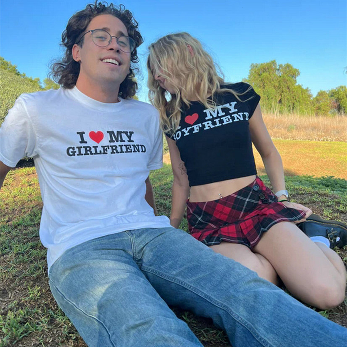 Womens TShirt I LOVE MY BOYFRIEND Summer Fashion Girls Cotton Crop Tee Short Sleeve Women 230323