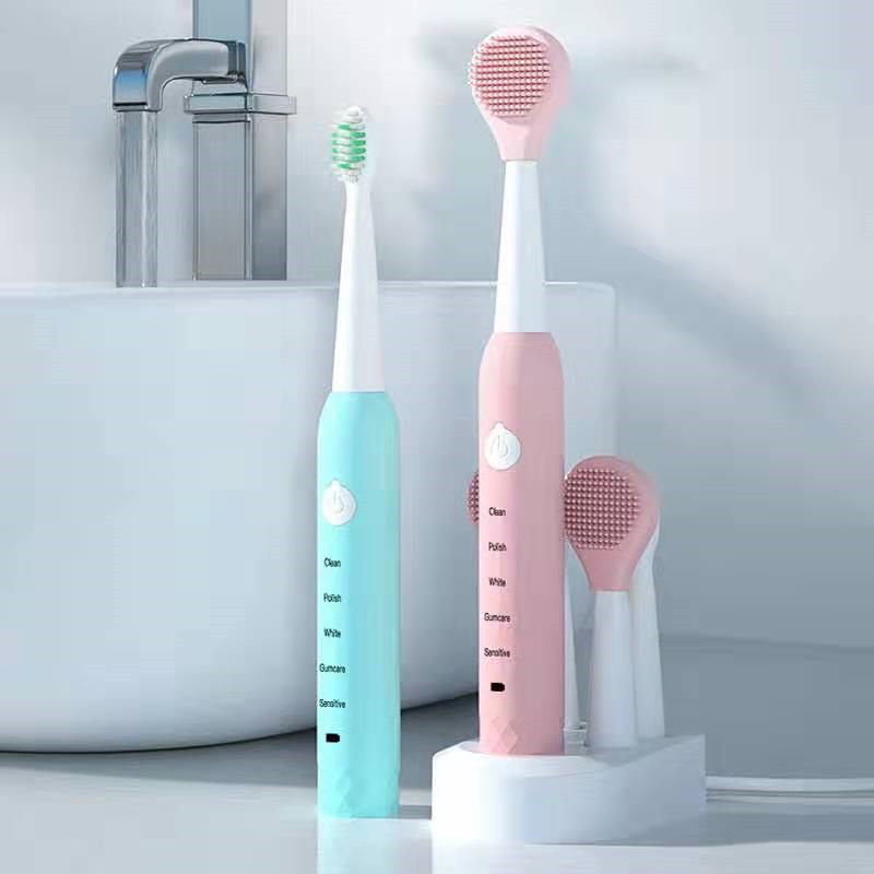 Electric Toothbrush USB Charging Rechargeable Sonic Tooth Brush Waterproof Tooth Cleaner Adult Teeth Whitener With 4Pcs Replacement Head