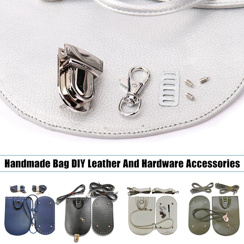 Bag Parts Accessories 1 Set Handmade Handbag Shoulder Strap Woven Bag Set Leather Bag Bottoms With Hardware Accessories For Diy Bag Backpack 230324