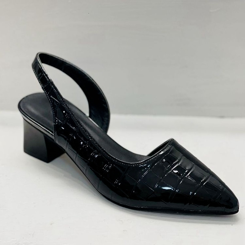 Sandals Women's Pointed Toes Pumps Mid Chunky Heels Slingback Sandals Shoes Summer Vintage Woman Lady Female Sandals Slippers Shoes 230324