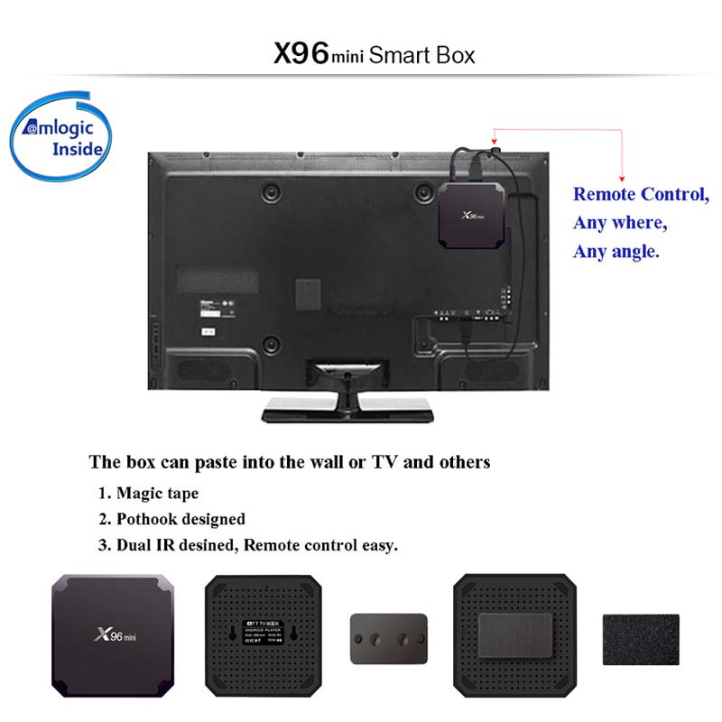 X96MINI Quad Core Settop Box Amlogic S905W Android 9 Support 4K, WIFI, Multilateral Languages Android Media Player Sent from France Warehouse No extra