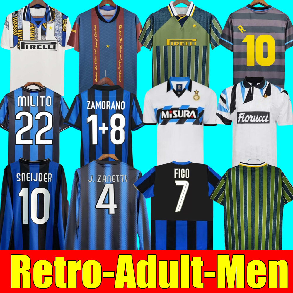 Retro Soccer jersey finals 2009 MILITO SNEIJDER ZANETTI Milan Eto'o Football 97 98 99 95 96 03 Djorkaeff Baggio ADRIANO 10 11 07 08 09 BATISTUTA Zamorano RONALDO InTErS, 08/09 home