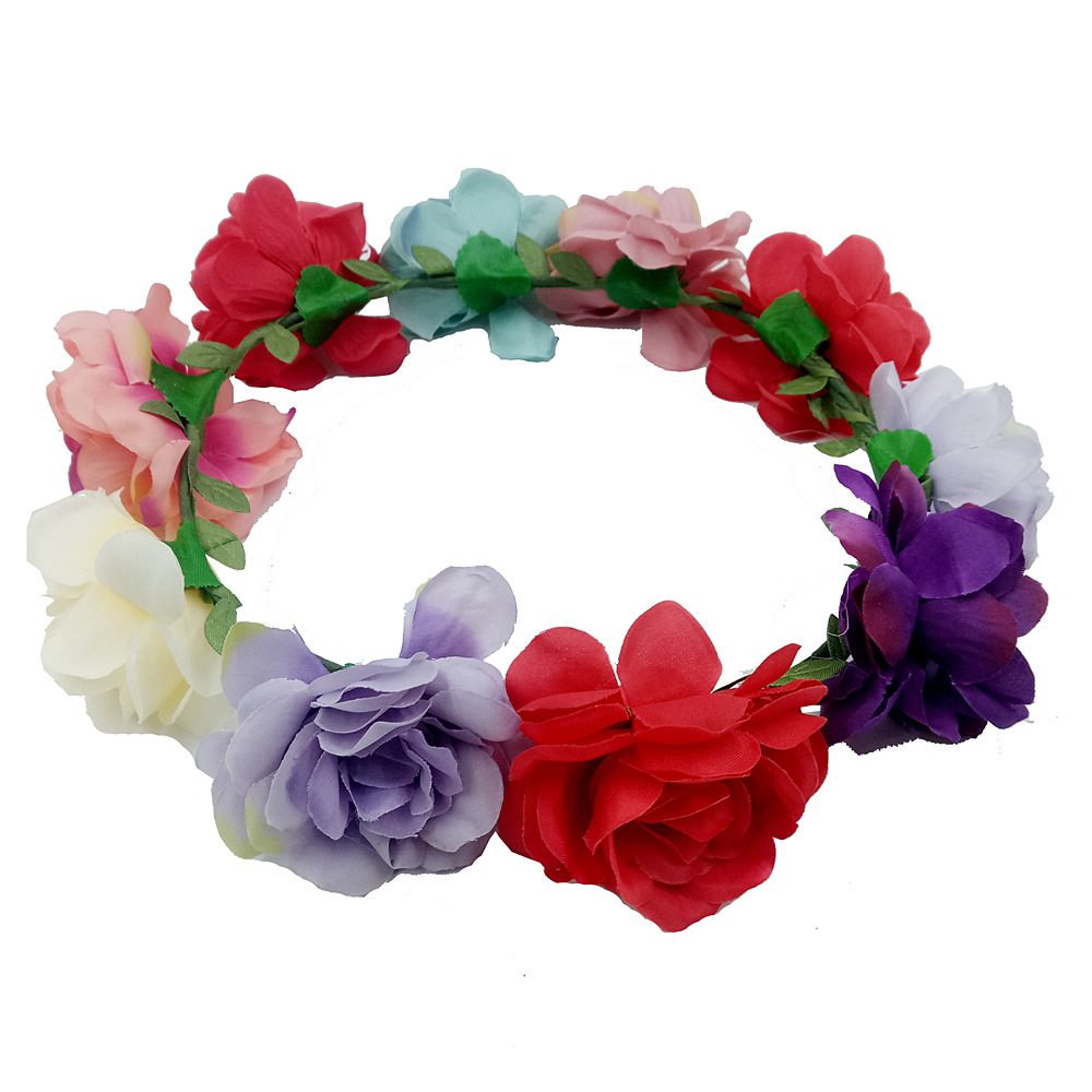 Wedding Bridal Hair Accessories Ladies Flower Crown Headband Hair Wreath Wedding Tiaras Garland Boho Headpieces Girls Headwear For Brides Fascinator G