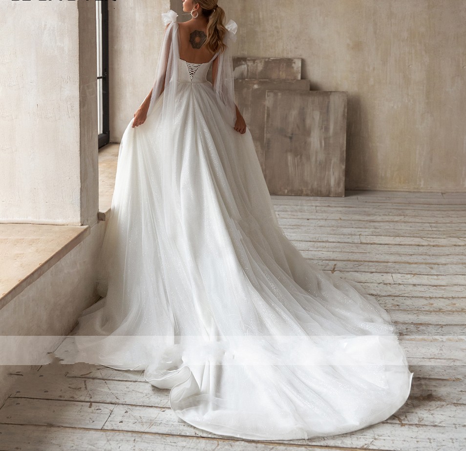 Crystal Beading A-Line Wedding Dress Sweetheart Lace Up Vestido De Noiva 2023 Princess Court Train Bridal Gown Robe De Mariage