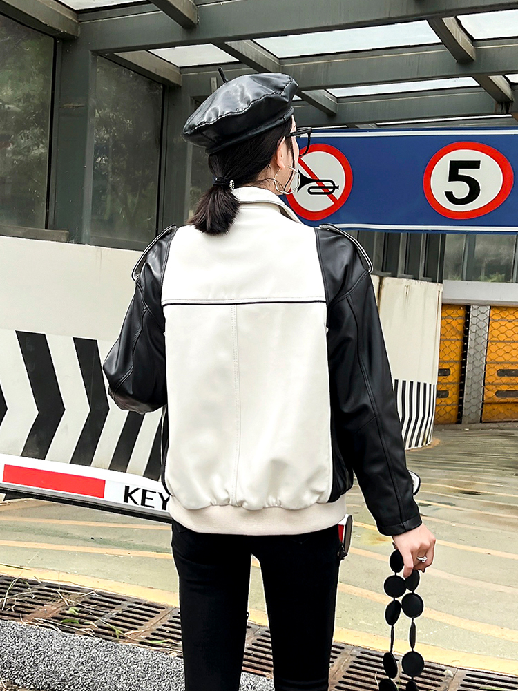 Women's Jackets Geniune Leather Jacket Fashion Loose for 2023 Spring Autumn Real Sheepskin Coat veste cuir femme 230324