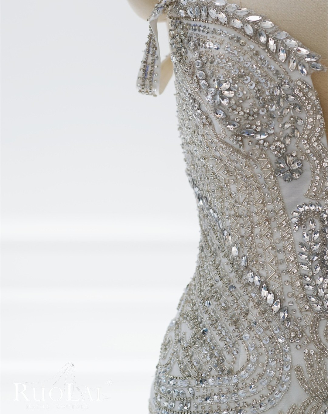 Mermaid Wedding Dresses Sweetheart Spaghetti Shining Beads Tulle Organza Court Custom Made Plus Size Zipper Bridal Gown Vestidos De Novia