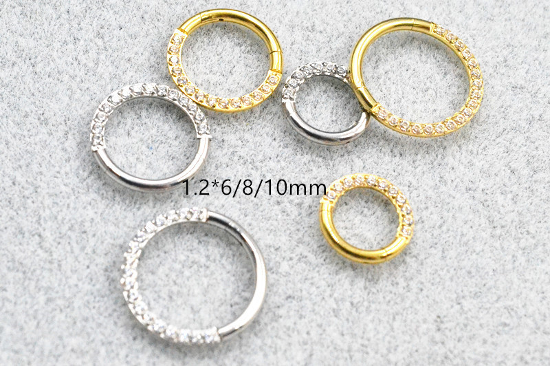 Nose Rings Studs 10pcs Body Jewelry Piercing 316L Steel CZ Ear Helix Daith Cartilage Tragus Earring Septum 16g 230325