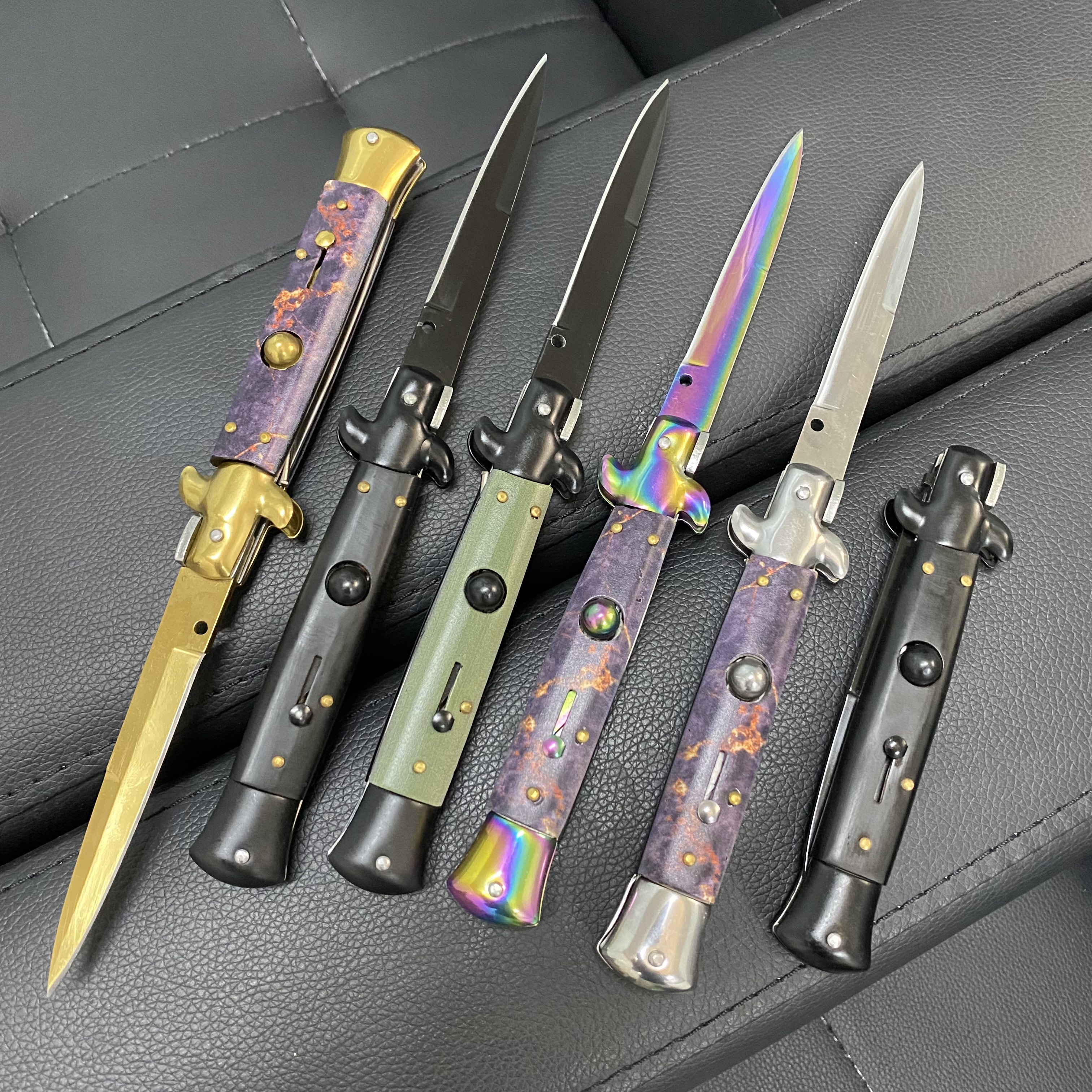 High-end Tactical Folding Knife Italian Mafia Stiletto Automatic Horizontal Knives steel Blade Survival Outdoor Camping hunting knifes chef fruit knifess kitchen
High-end Tactical Folding Knife Italian Mafia Stiletto Automatic Horizontal Knives steel Blade Survival Outdoor Camping hunting knifes chef fruit knifess kitchen