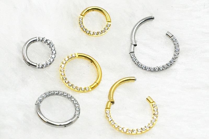 Nose Rings Studs 10pcs Body Jewelry Piercing 316L Steel CZ Ear Helix Daith Cartilage Tragus Earring Septum 16g 230325