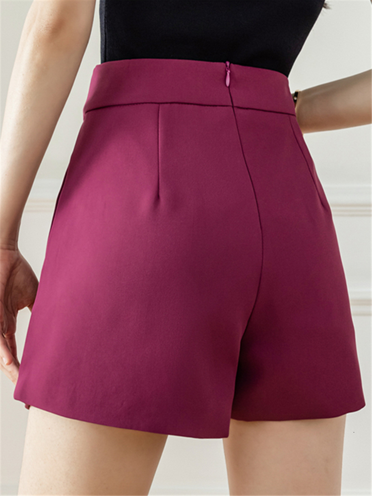 Women's Shorts Seoulish Summer Button Women's Suit Shorts High Waist Wide Leg Shorts Solid Casual Loose Elegant Female Trousers 230325