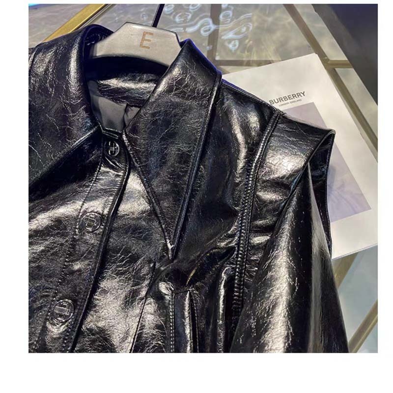 Women's Jacket Coat Spring And Autumn Short Length 2023 Arrival Imported Chapped Sheepskin Single Breasted TurnDown Collar Clothes 230324