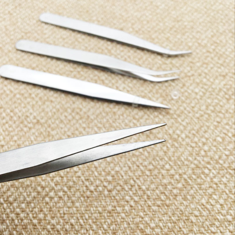 Stainless Steel Eyebrow Tweezers Straight Head Curved Head Tweezers Nipper For DIY Repair Tools Pinzas Para Cejas De Acero Inoxidable Augenbrauenpinze
