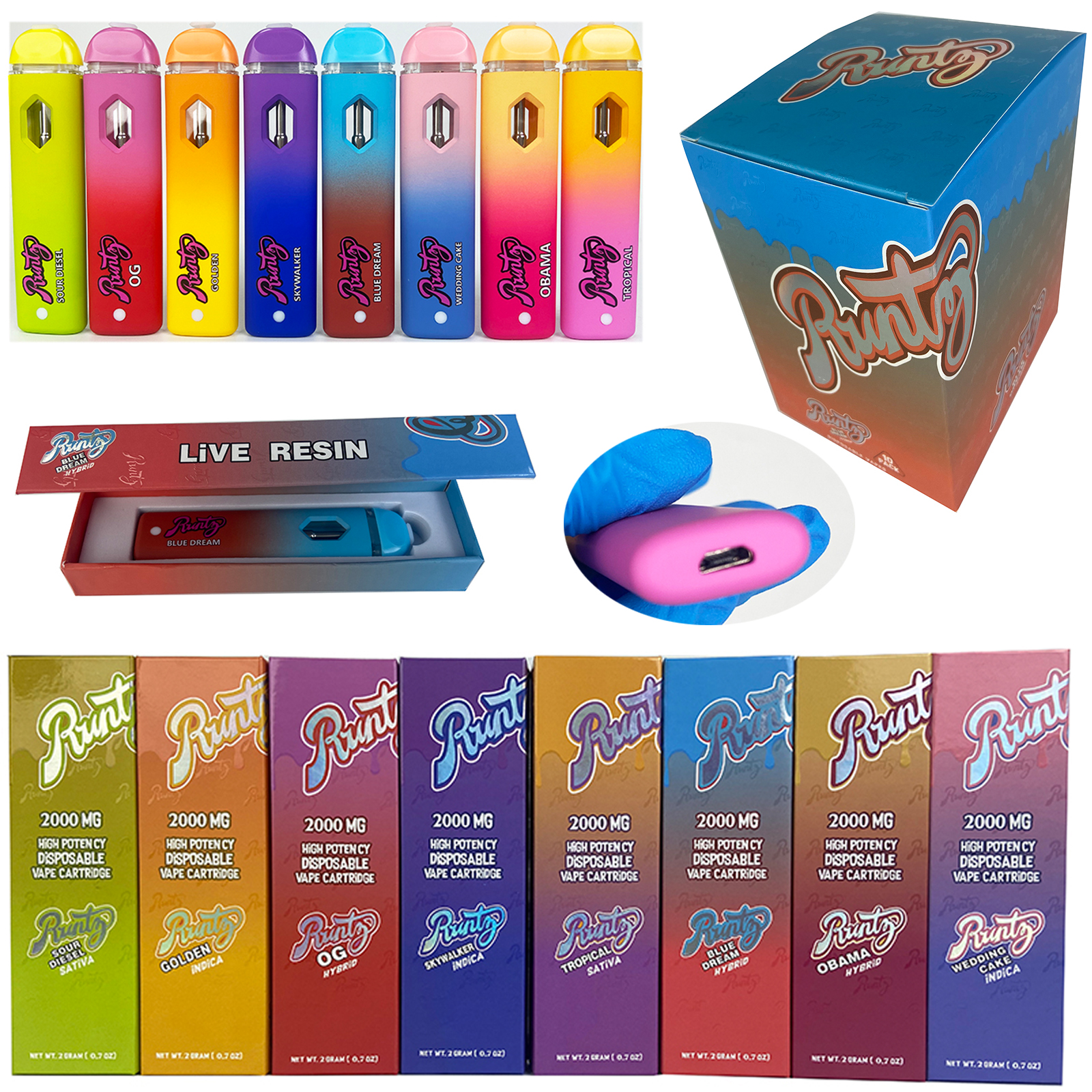160x Runty Disposable Vape Pen Rechargeable Battery 2ml Starter Kit Vapes Cartridges Empty Oil Carts
160x Runty Disposable Vape Pen Rechargeable Battery 2ml Starter Kit Vapes Cartridges Empty Oil Carts