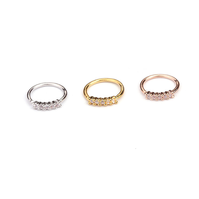 Nose Rings Studs 1Pc 20gx8mm Fashion Piercing Body Jewelry Cz Hoop Nostril Tiny Flower Helix Cartilage Tragus 230325