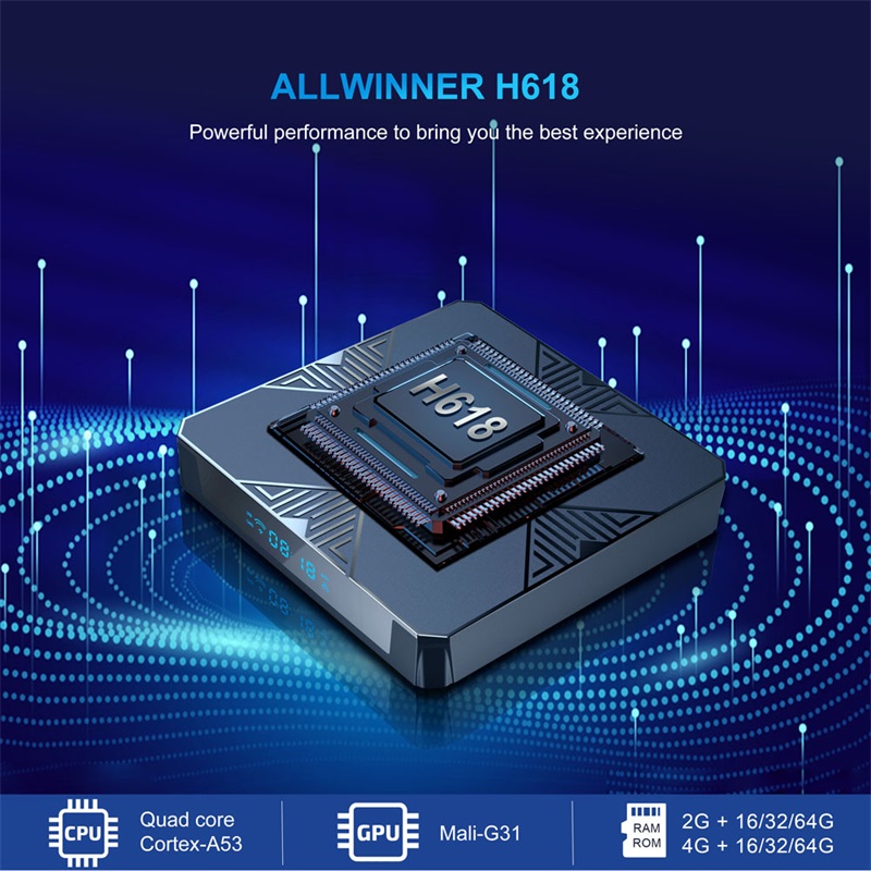 X98H Allwinner H618 Quad Core Set Top Box Smart TV Android 2G 16G 4G 32G Android 12 Support WIFI BT