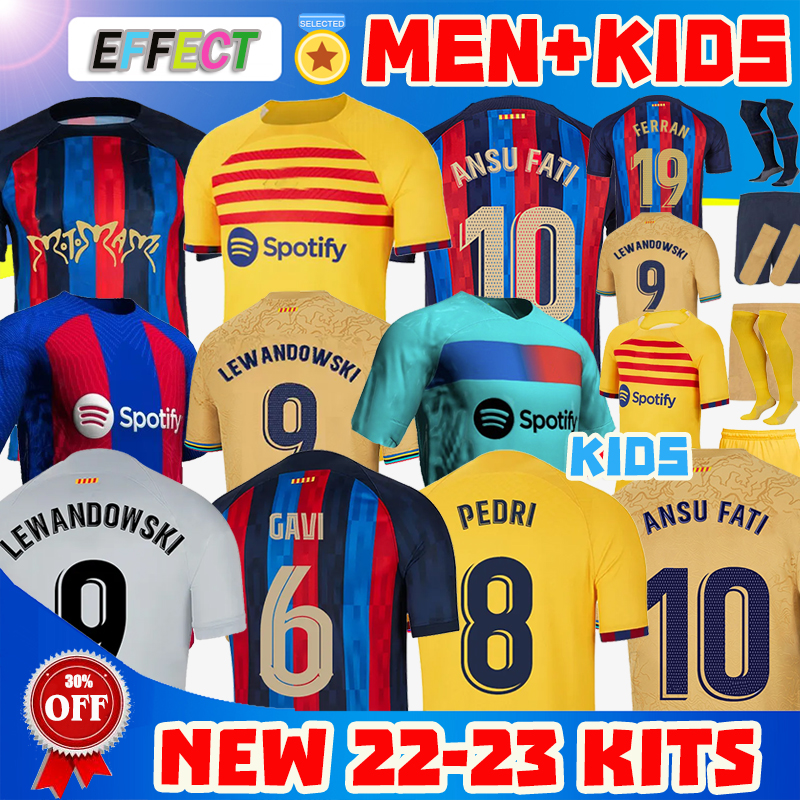 Lewandowski Rosalia Sound Soccer jerseys KESSIE GAVI Raphinha PEDRI FERRAN bArcElOnA 22 23 Camisetas de Foot DEST ANSU FATI 2022 2023 kit shirt men kids Kounde