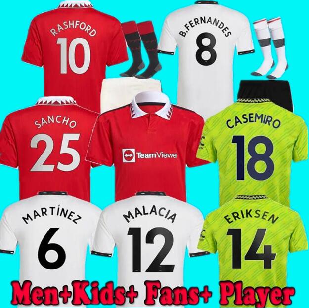 22 23 ANTONY CASEMIRO MARTINEZ ERIKSEN soccer jerseys RASHFORD 2022 2023 SANCHO CAVANI B. FERNANDES FRED MancHEstErS MANS UTDS football shirt kit set Uniforms
22 23 ANTONY CASEMIRO MARTINEZ ERIKSEN soccer jerseys RASHFORD 2022 2023 SANCHO CAVANI B. FERNANDES FRED MancHEstErS MANS UTDS football shirt kit set Uniforms