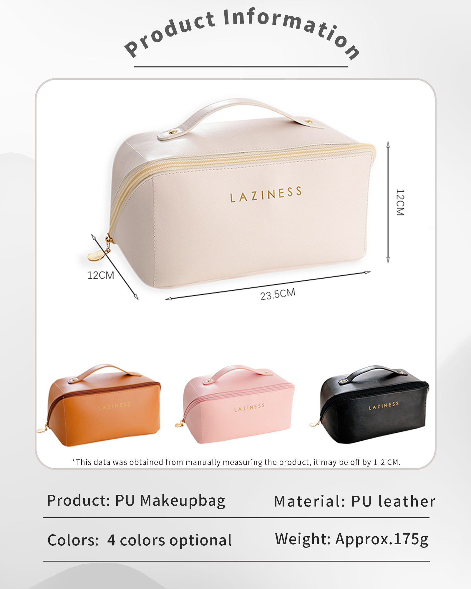 PT038,Bags Cases Large Capacity Waterproof PU Leather Makeup Pouch with Letter Graphic Fashion Cosmetic Bag 230324