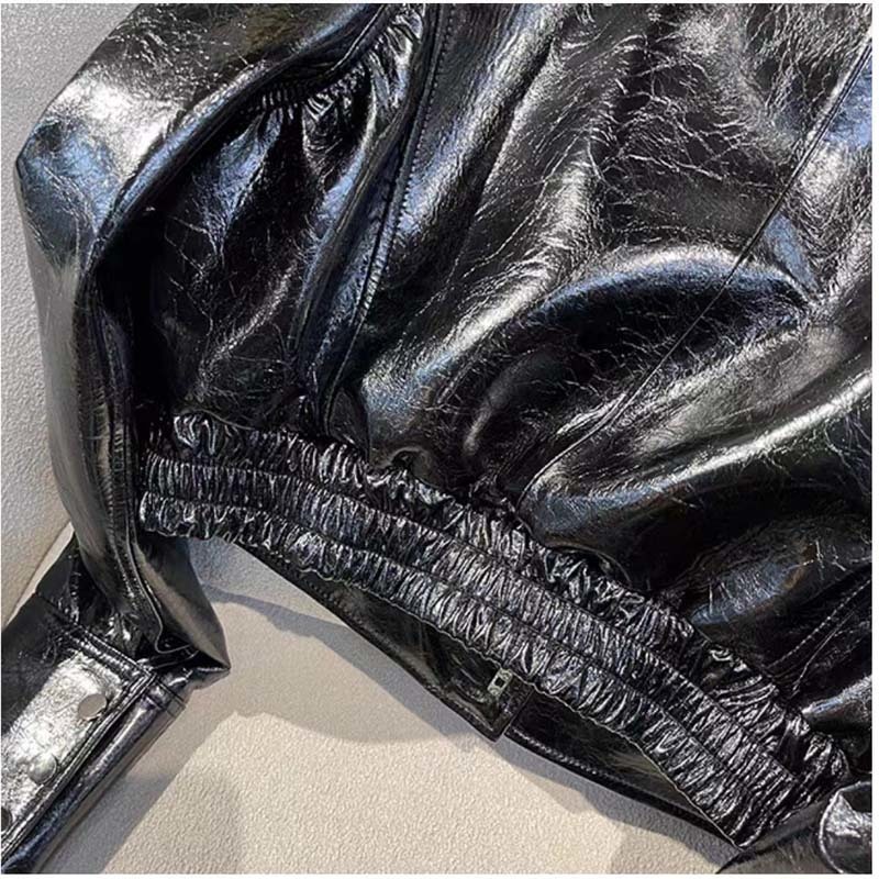 Women's Jacket Coat Spring And Autumn Short Length 2023 Arrival Imported Chapped Sheepskin Single Breasted TurnDown Collar Clothes 230324