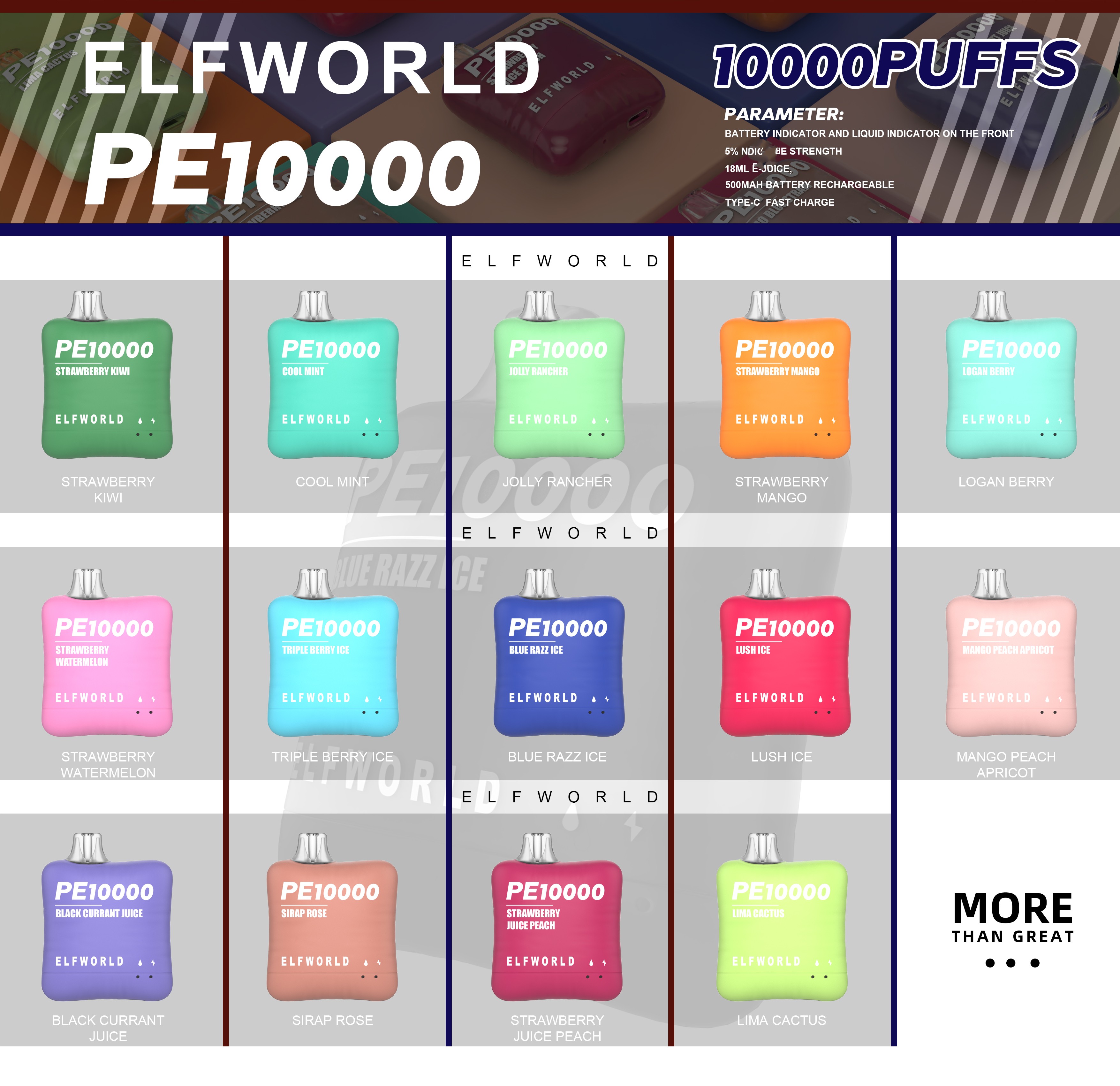 

Original Disposable Vape Pod E Cigarette Elfworld PE 10K ELF world ELFWORLD 18ml Mesh coil Disposable Vape PE 10000 puffs Pod Device with 500mAh battery