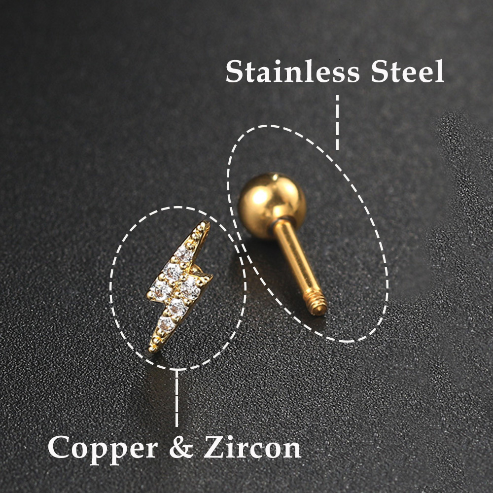 Nose Rings Studs Daith Stainless Steel Hoop Piercing Earrings For Women Star Tragus Helix Lobe Cartilage Ear Ring Acier inoxydable 1PC 230325