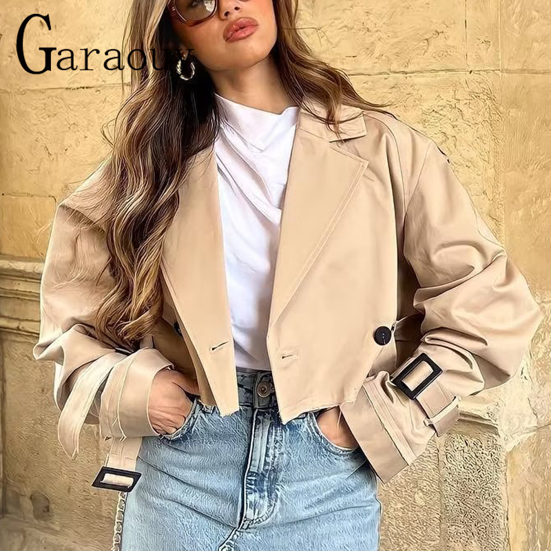 Women's Jackets Garaouy 2023 Spring Women Chic Belt Short Trench Coat Loose Casual Solid Windbreaker Jacket Female Crop Outwear Clothes Mujer 230325, Khaki
Women's Jackets Garaouy 2023 Spring Women Chic Belt Short Trench Coat Loose Casual Solid Windbreaker Jacket Female Crop Outwear Clothes Mujer 230325, Khaki