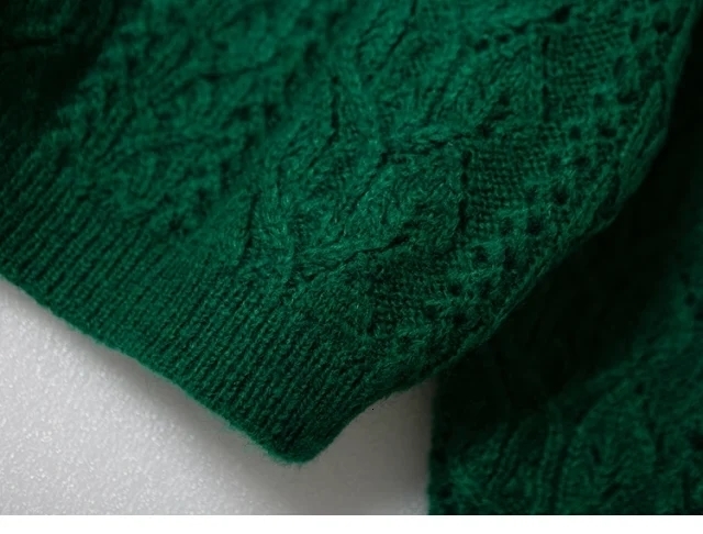 Women's Knits Tees Doublesided Women Hollow out Sweaters Solid Color Vneck Long Sleeve Single Breasted Jumper Mohair Blends Knit Cardigans 230324