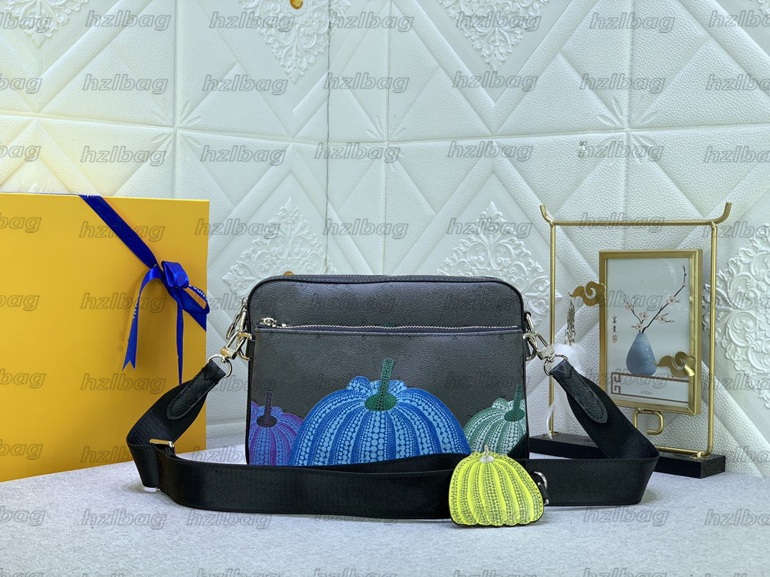 Mens YK Trio Messenger Bag Yayoi Kusama Designer M46435 M69443 Luxury Monograms Floral Cross-body Bag Man Artist Pumpkin Leather Shoulder Bags Purs, Color 02
Mens YK Trio Messenger Bag Yayoi Kusama Designer M46435 M69443 Luxury Monograms Floral Cross-body Bag Man Artist Pumpkin Leather Shoulder Bags Purs, Color 02