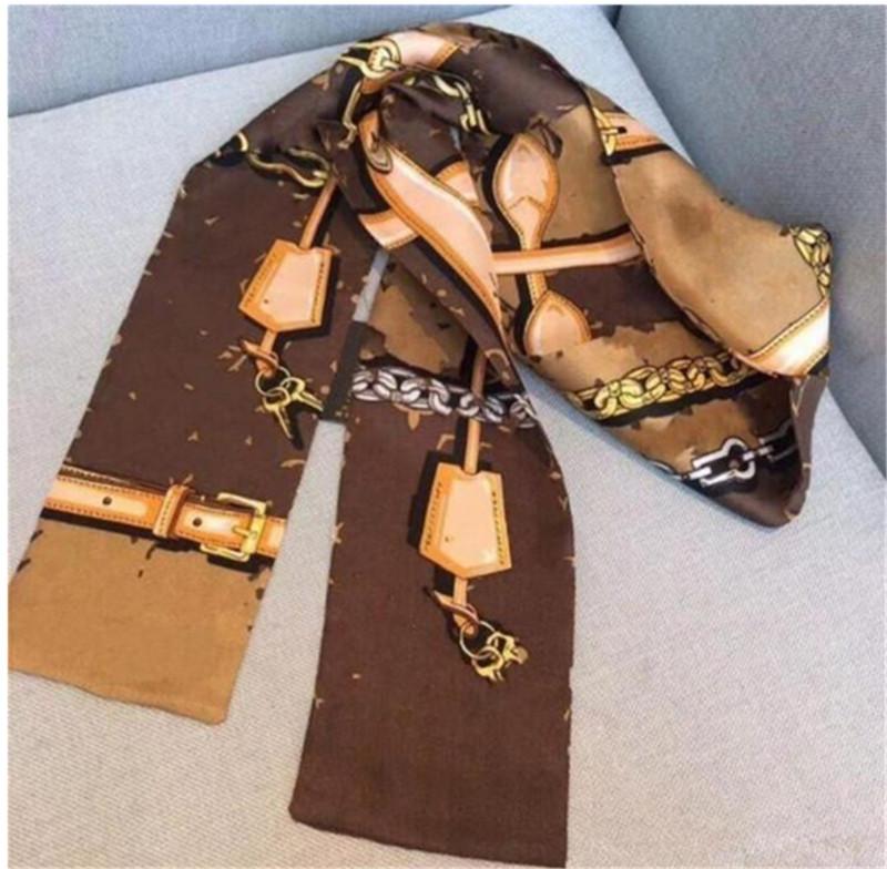 Classic Designer woman silk Scarf Headbands Women Letter Flower Silk Scraves Bandeaux Bag Hair BANDEAU 8x120cm