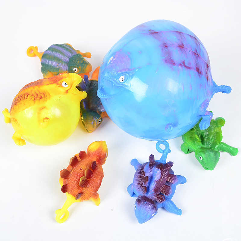 New New Kids Funny Blowing Animals Iate Dinosaur Vent Balls Antistress Hand Balloon Fidget Party Sports Games Toys For Children Gift