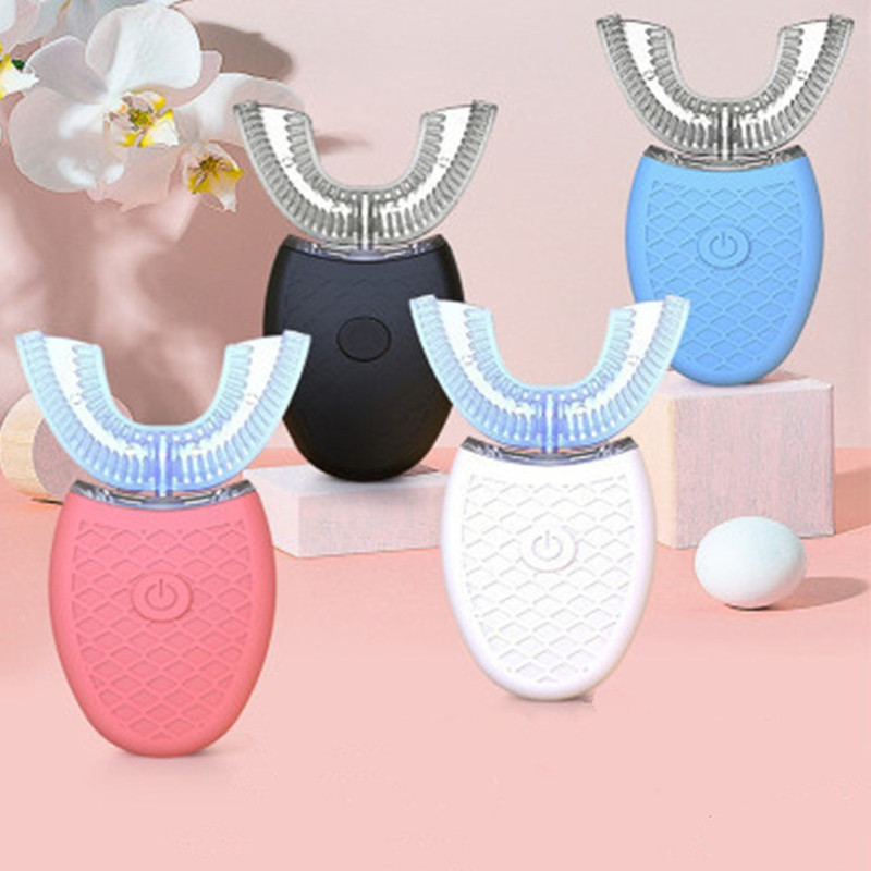 360 Degrees Intelligent Automatic Sonic Electric Toothbrush U Type Tooth Brush USB Charging Tooth Teeth Whitening Blue Light With Retail Box