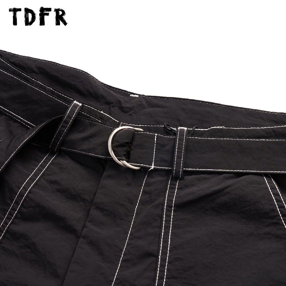 Men's Pants Multi-Pocket Cargo Pants with Belt Mens Casual Safari Style Loose Straight-leg Pants Men Trousers 230325