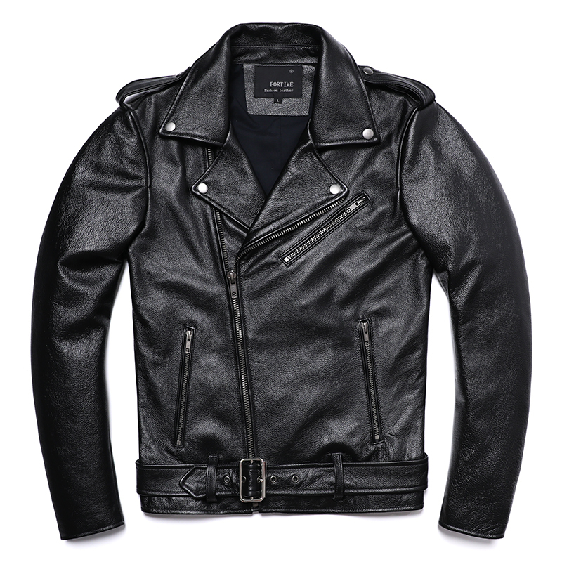 Men's Leather Faux Classical Motorcycle Jackets Men 100 Natural Cowhide Thick Moto Winter Biker Clothes Slim Coats M192 230324