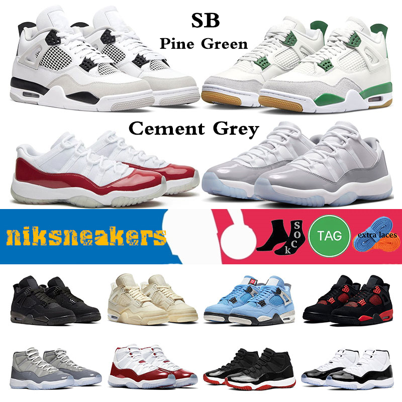 4s SB Pine Green Basketball Shoes 11s Jumpman 11 Mens Sneakers Cement Grey Cherry Military Black Cat Cool Grey Concord Red Thunder Women Outdoor Sports Trainers
4s SB Pine Green Basketball Shoes 11s Jumpman 11 Mens Sneakers Cement Grey Cherry Military Black Cat Cool Grey Concord Red Thunder Women Outdoor Sports Trainers