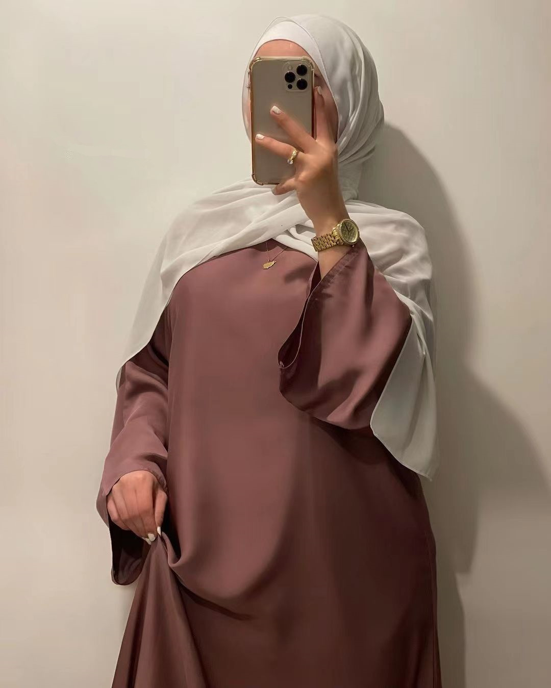 Ethnic Clothing Muslim Fashion Satin Closed Abaya Dubai Silky Hijab Dress Flare Sleeve Abayas for Women Turkey Ramadan Eid Islam African Clothes 23032