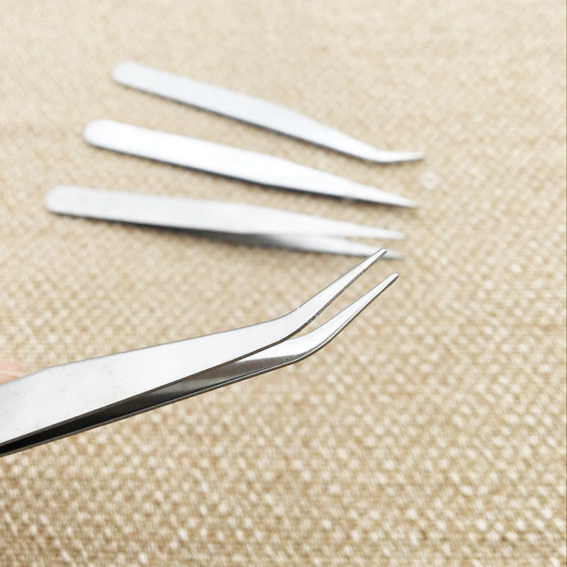 Stainless Steel Eyebrow Tweezers Straight Head Curved Head Tweezers Nipper For DIY Repair Tools Pinzas Para Cejas De Acero Inoxidable Augenbrauenpinze