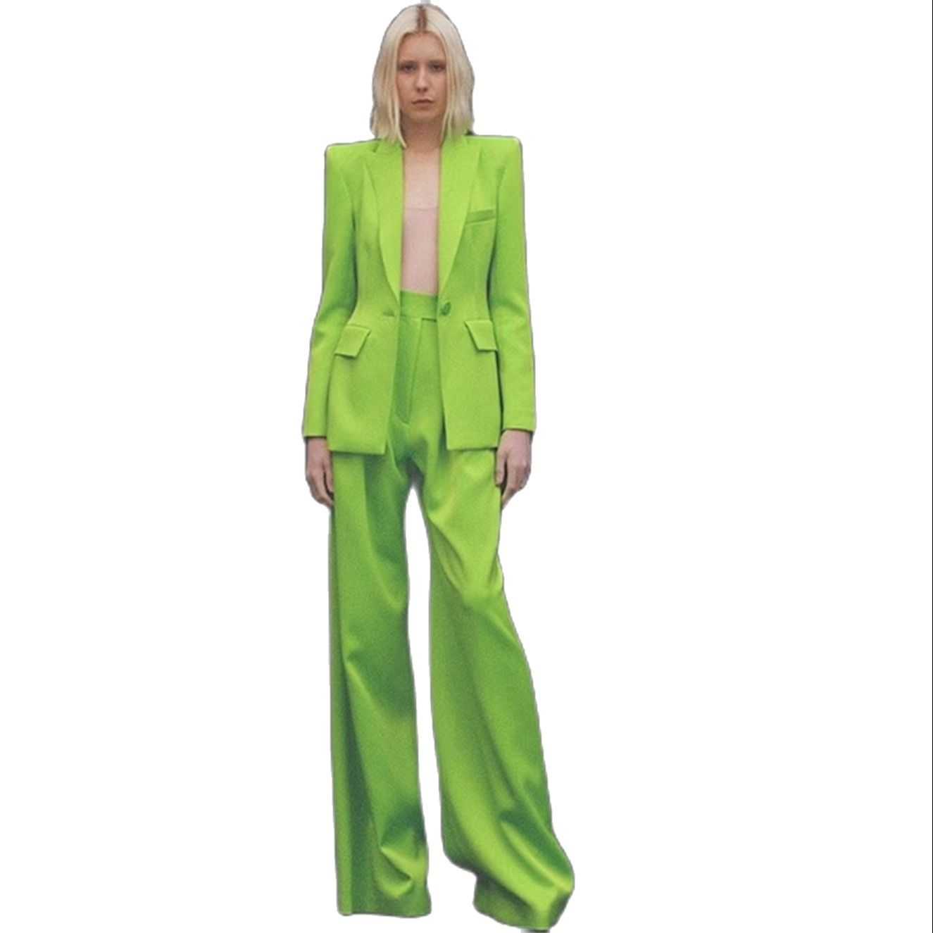 Spring Green Tailored Women Pants Suits Loose Leisure Celebrity Lady Customization Prom Formal Guest Wear For Wedding 2 Pieces