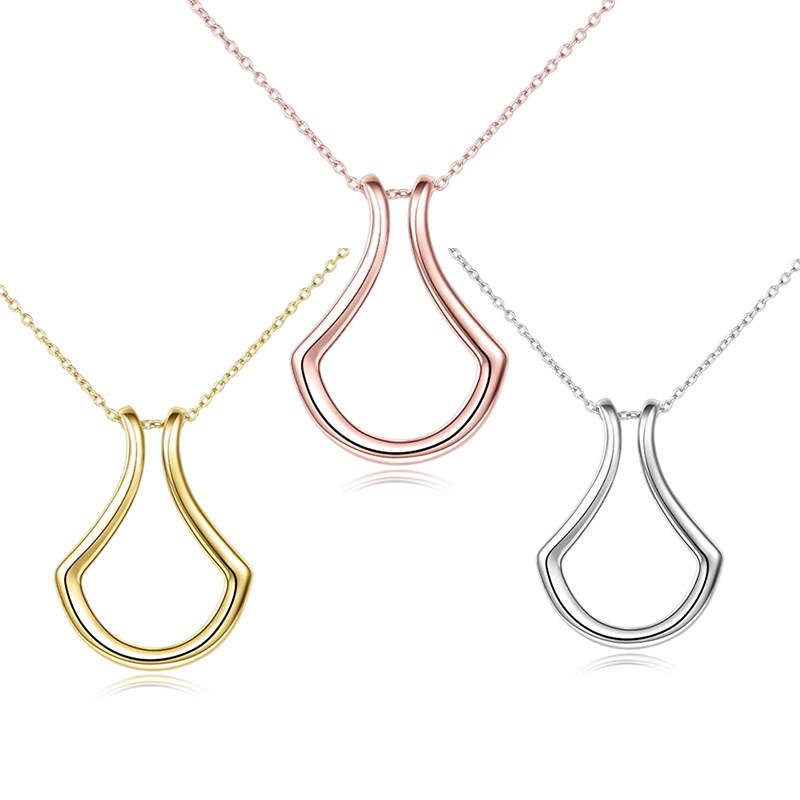 Durable Stainless Steel U-V Design Ring Carrier Necklace Ideal for Special Occasions & Gifting for Women