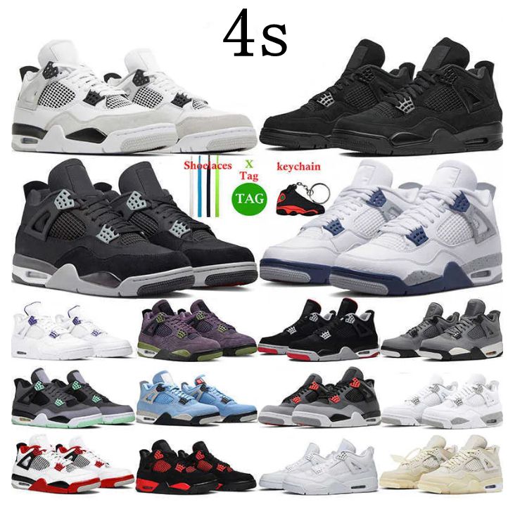 2023 With basketball shoes 4 for men women Infrared j4 Military Black 4s Cat Fired Red Thunder White Cement Pure Money Purple mens trainer, 13
2023 With basketball shoes 4 for men women Infrared j4 Military Black 4s Cat Fired Red Thunder White Cement Pure Money Purple mens trainer, 13
