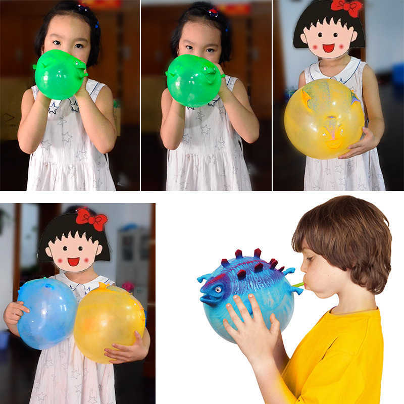 New New Kids Funny Blowing Animals Iate Dinosaur Vent Balls Antistress Hand Balloon Fidget Party Sports Games Toys For Children Gift