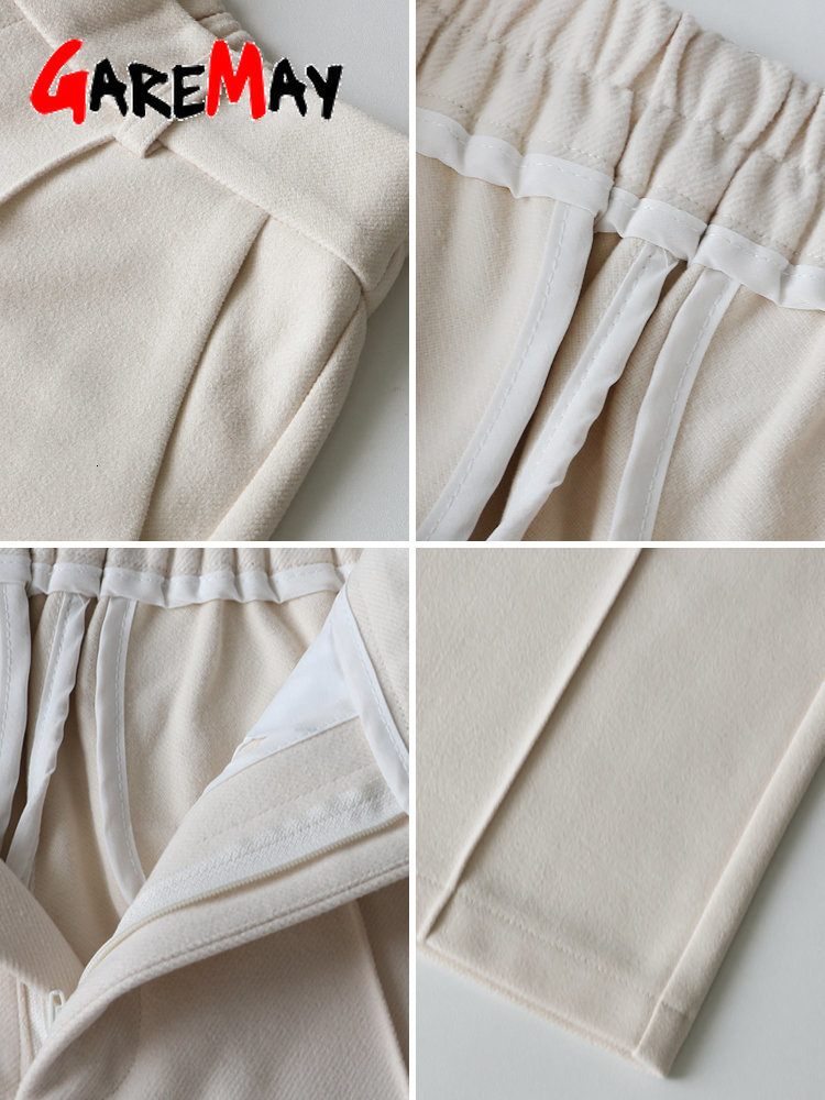 Women's Pants Capris Winter Thick Warm Loose Harem Suit Thermal Brown Beige Wool Long for Women High Waisted Trousers Casual 230325