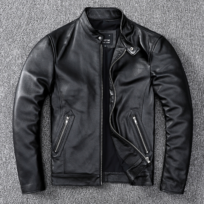 Men's Leather Faux Men 100 Jacket Genuine Vintage Natural Cowskin Coat Spring Autumn Mens Jackets 2023 Chaquetas Hombre 230324