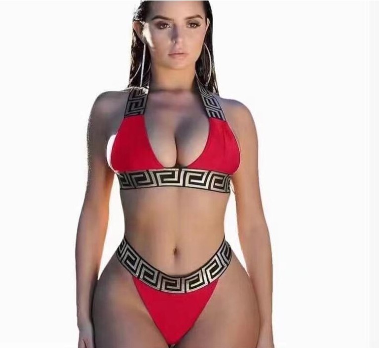 Women's Swimwear 2023 European Fashion Brand Bikini Split Swimwear Set, Red
Women's Swimwear 2023 European Fashion Brand Bikini Split Swimwear Set, Red